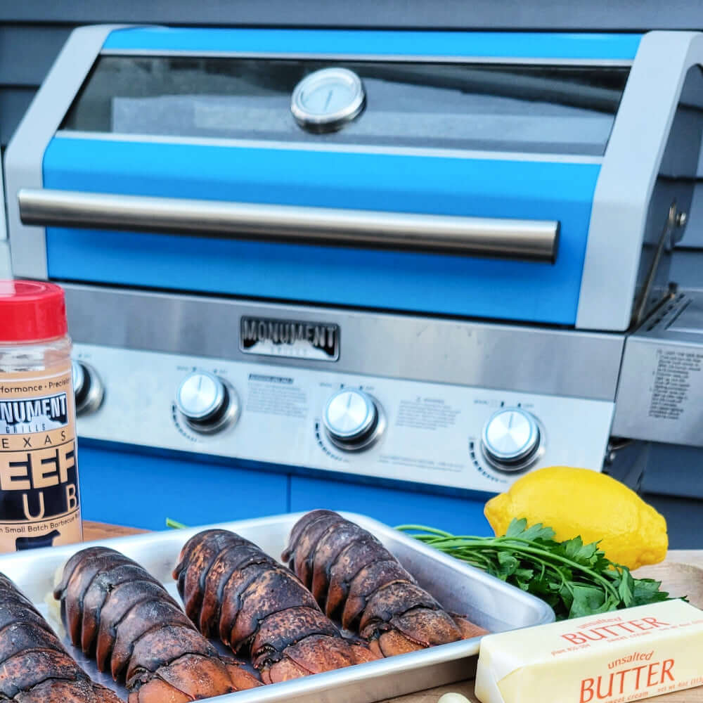 Matte Blue Infrared Propane Gas Grill