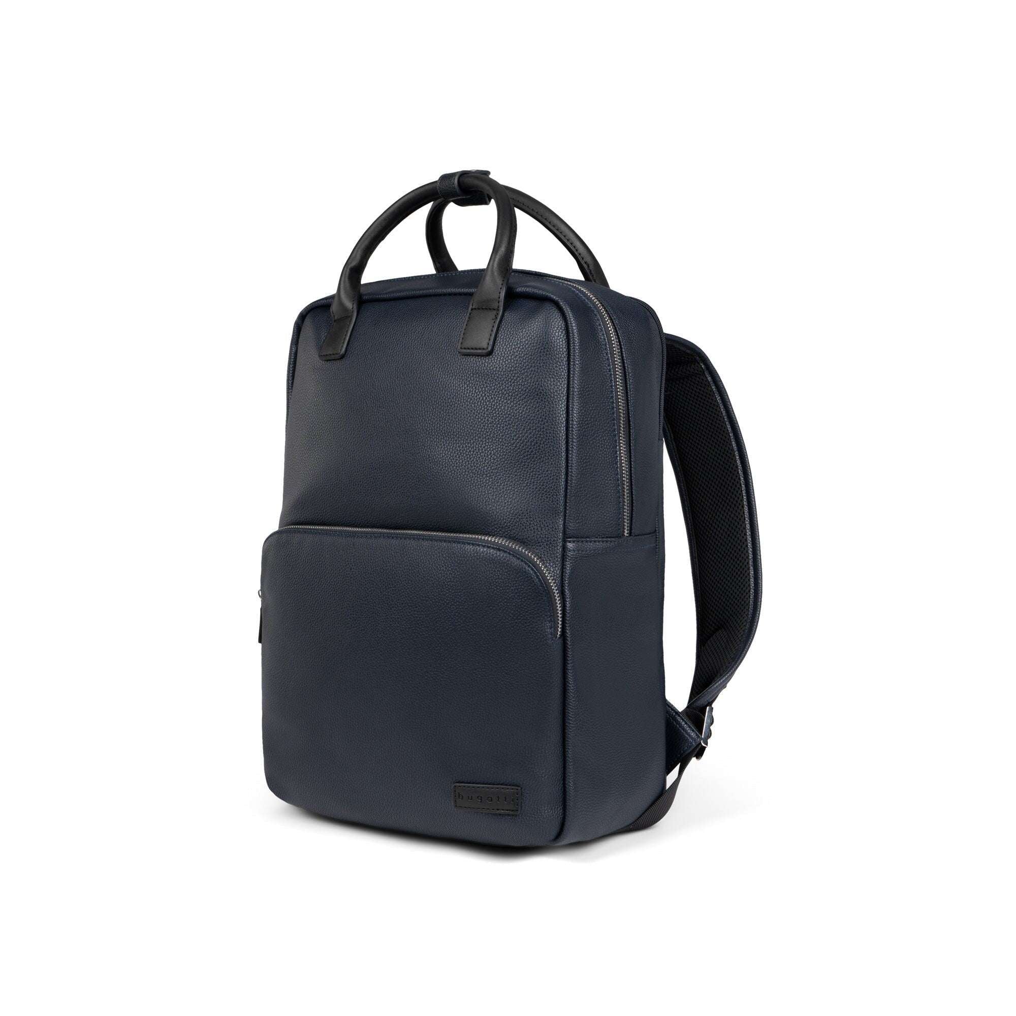 Black backpack on a white background