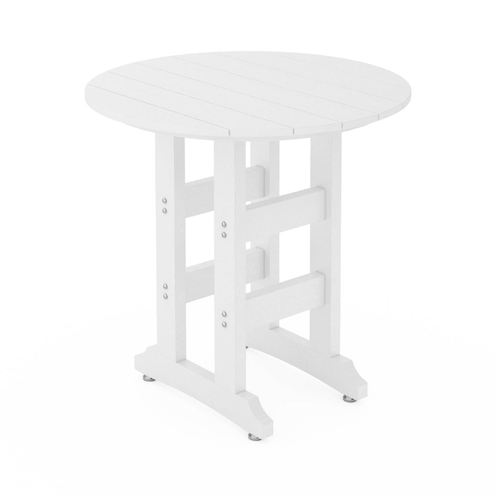 White round table on a white background
