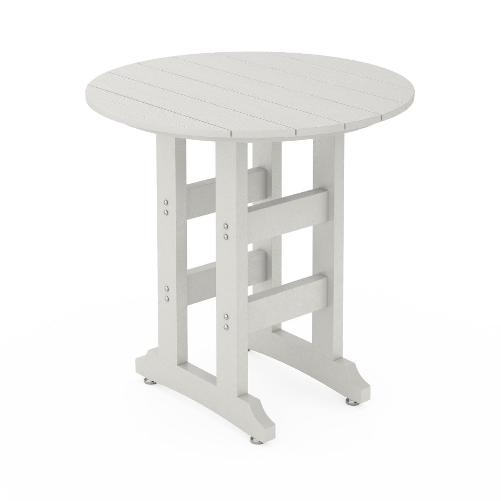 White round outdoor table on a white background