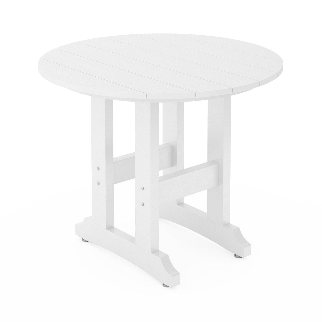White round table on a white background