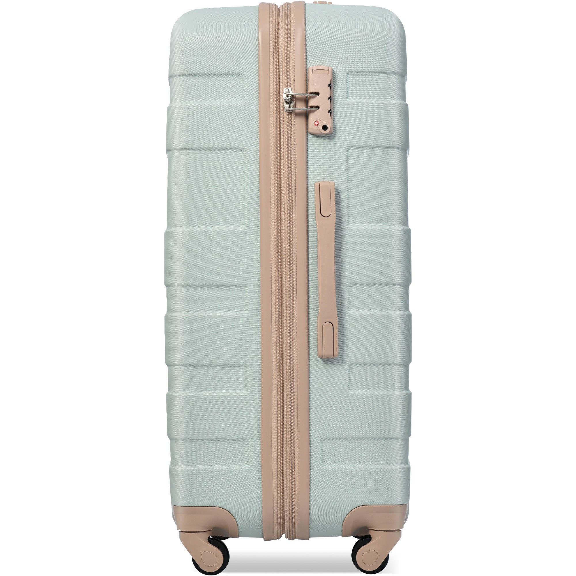 Green Four Piece Expandable ABS Durable Suitcase with Travel Bag