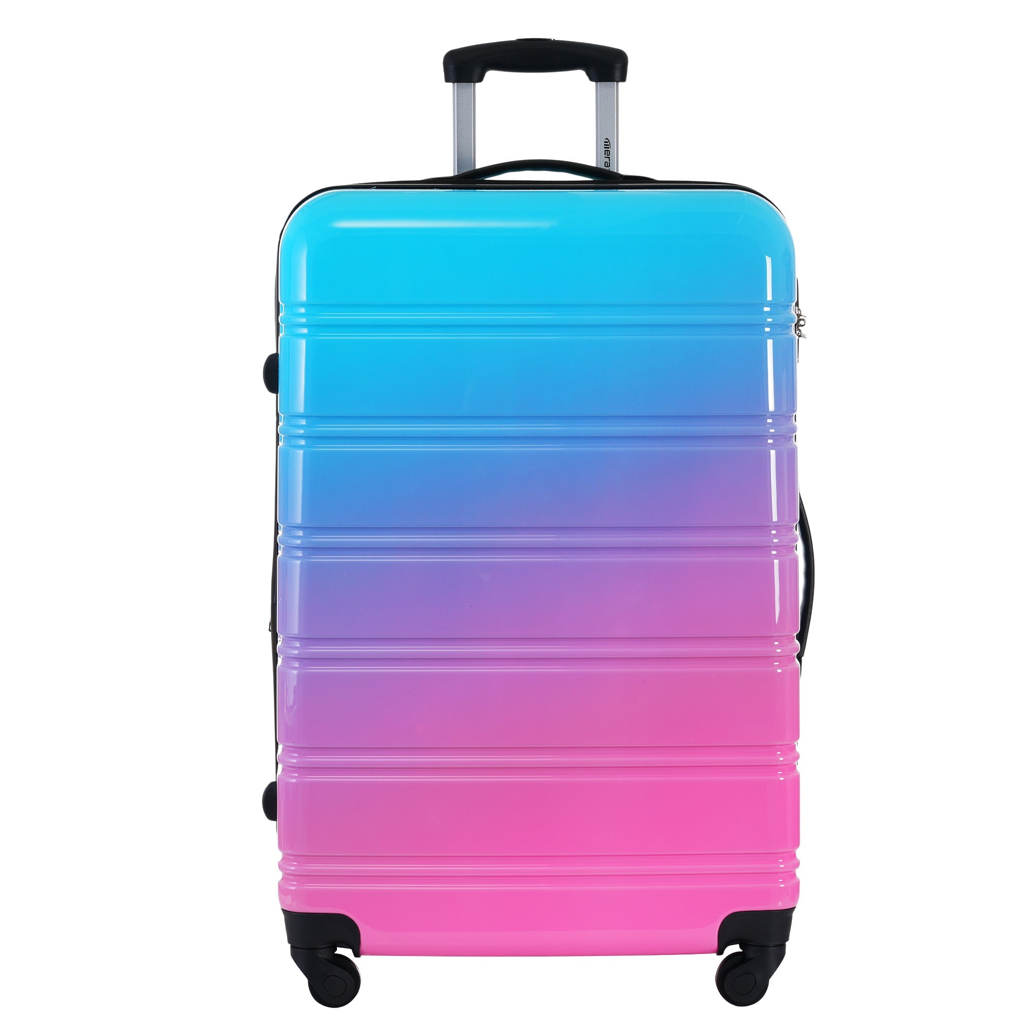 Blue and Pink Three Piece Hardshell Luggage Set