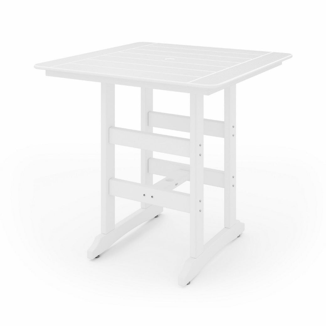 White square table on a white background