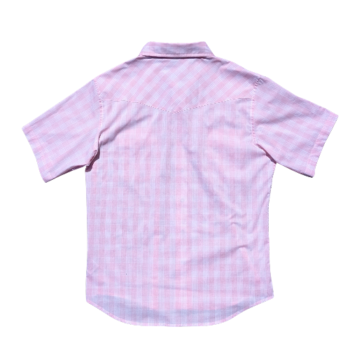 Pink checkered shirt on a white background