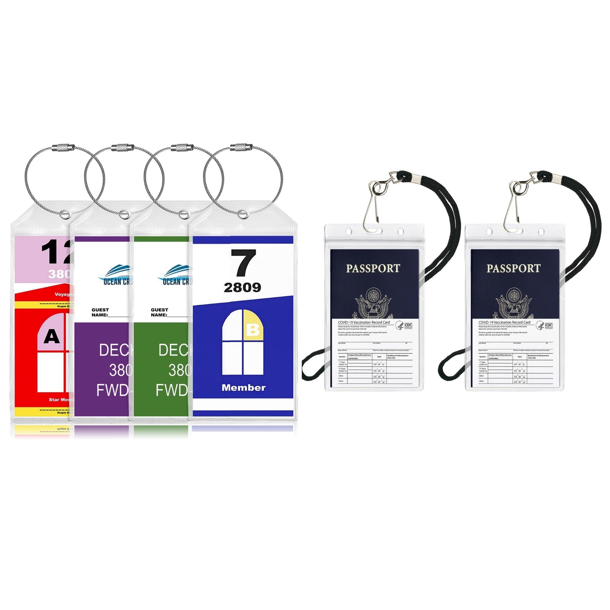 Cruise Luggage Tag Holder Zip Seal & Steel Loops