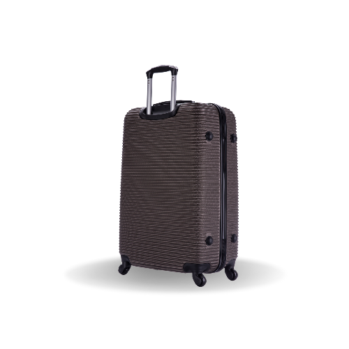 Brown suitcase with a textured surface on a white background