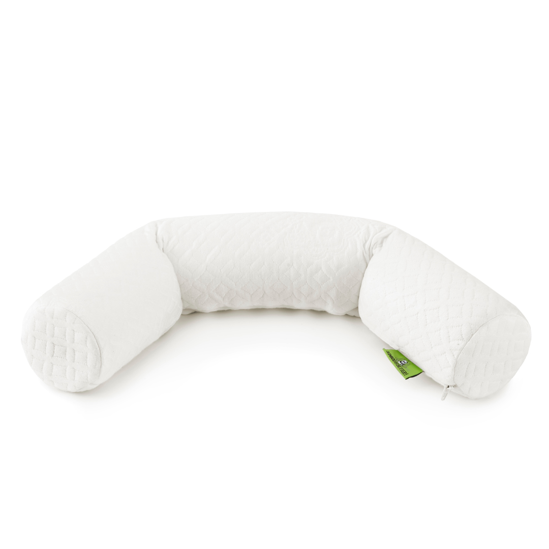 White U-shaped pillow on a white background