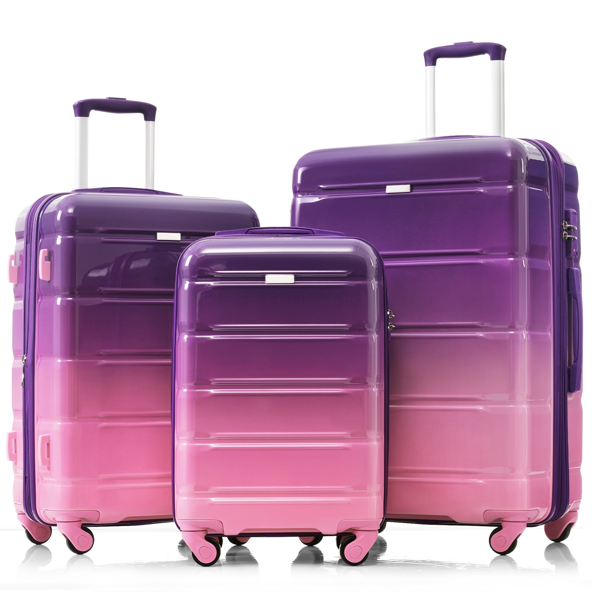 Luggage Set of Three with USB Port with Airline Certified Carry-on