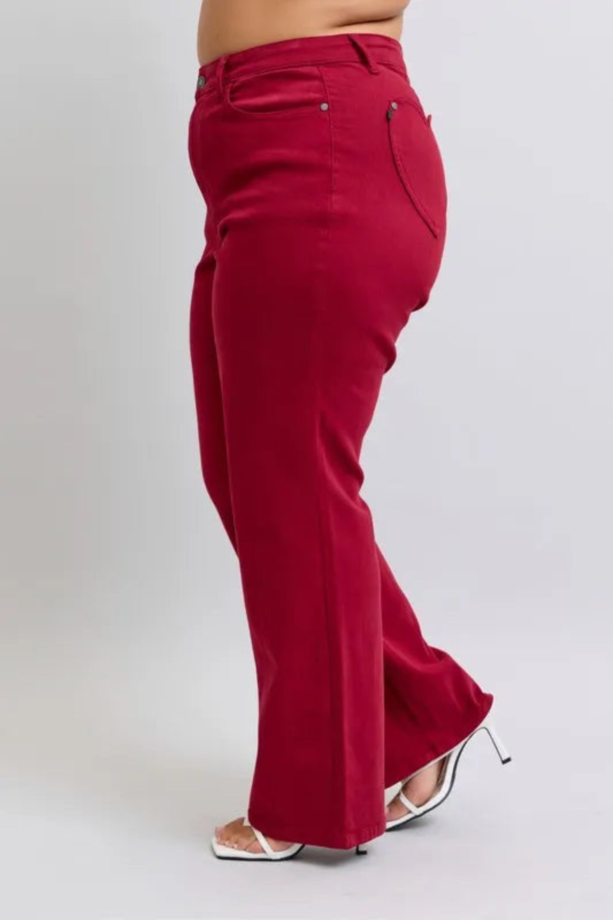 Judy Blue Full Size High Waist Heart Shaped Back Pockets 