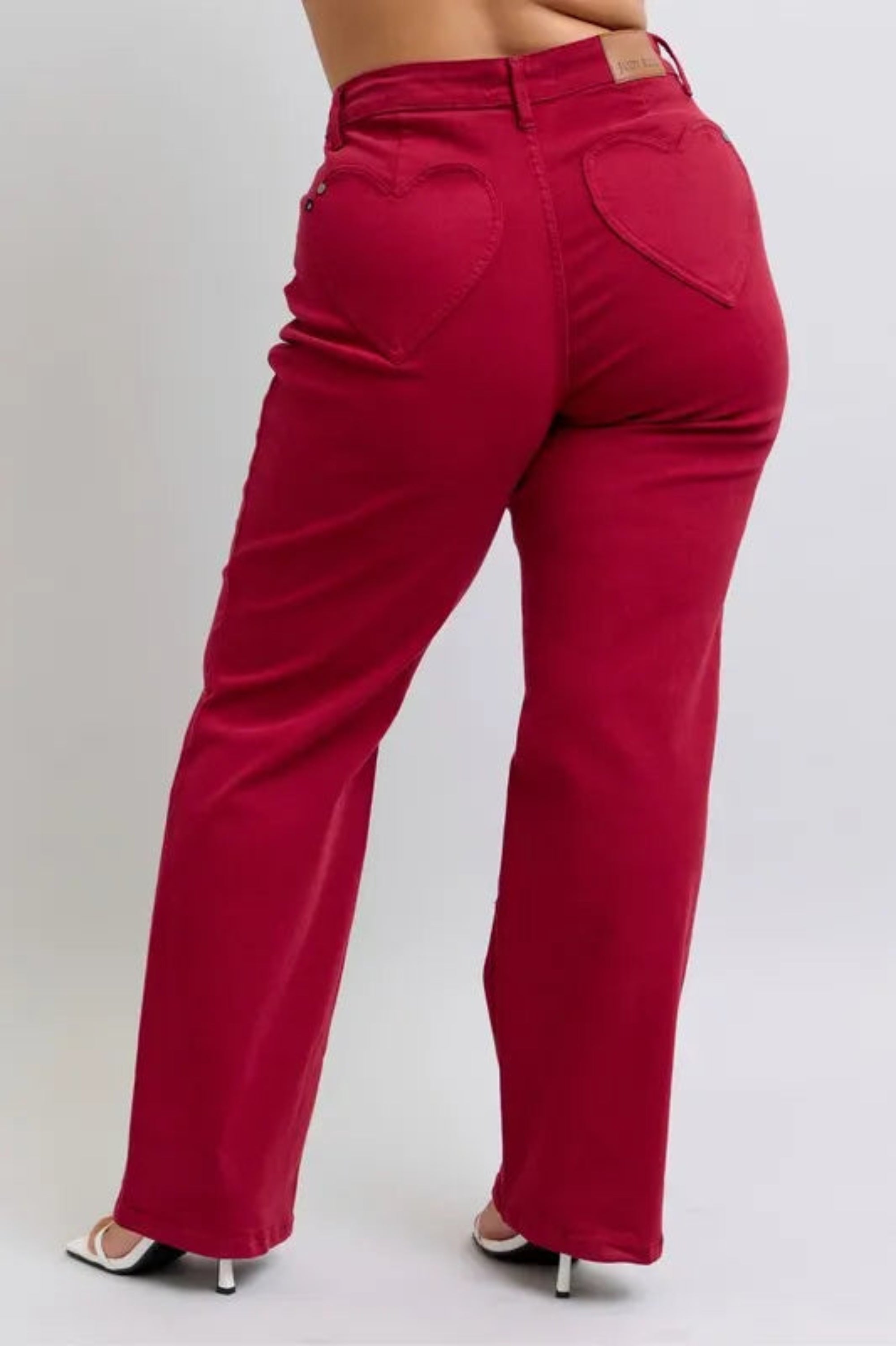 Judy Blue Full Size High Waist Heart Shaped Back Pockets 