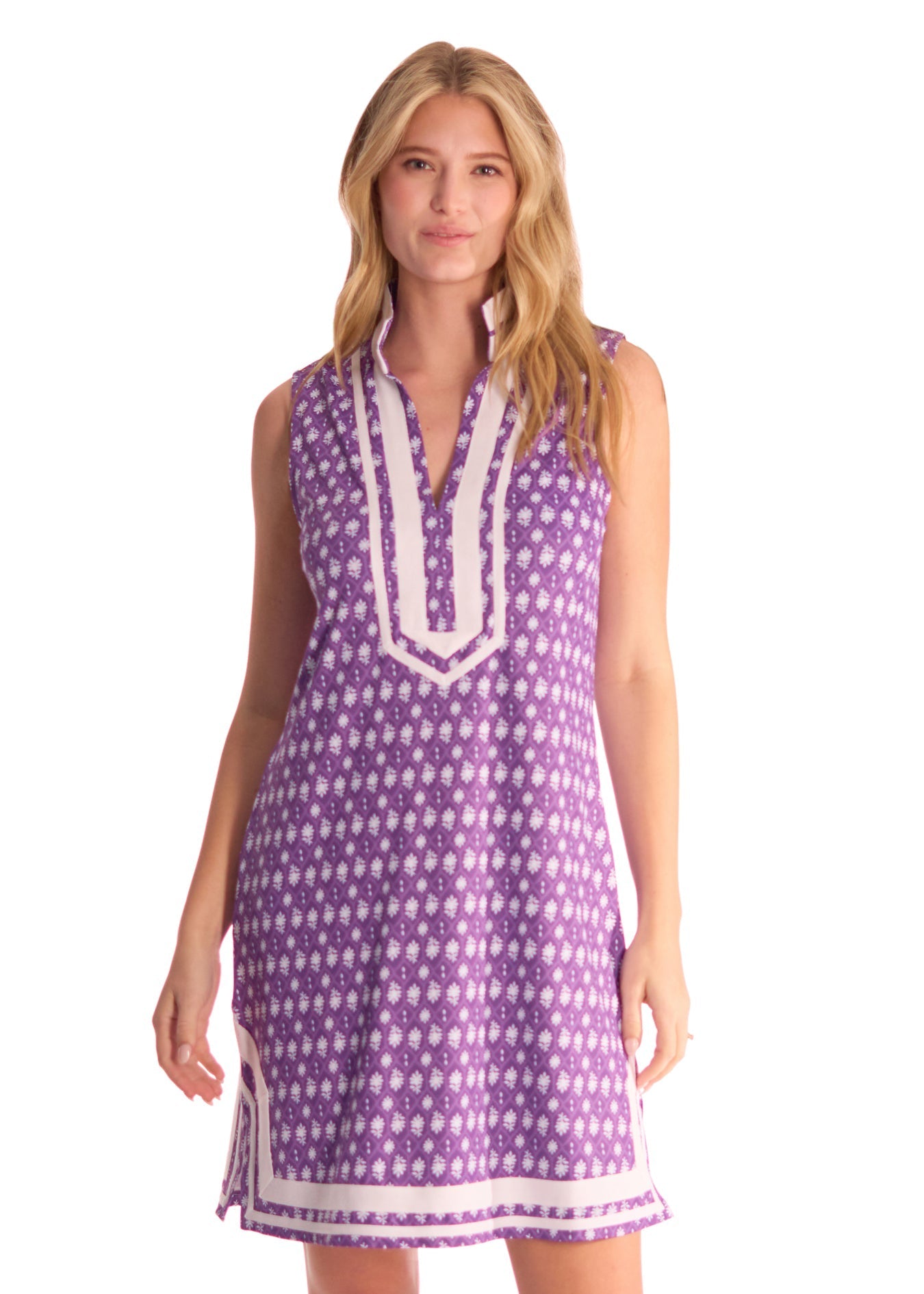 Cabana Life Purple Game Day Sleeveless Tunic Dress