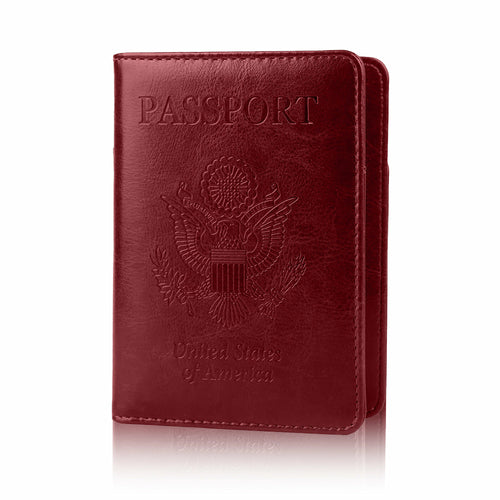 Leather Waterproof Passport Vaccine Card Cover