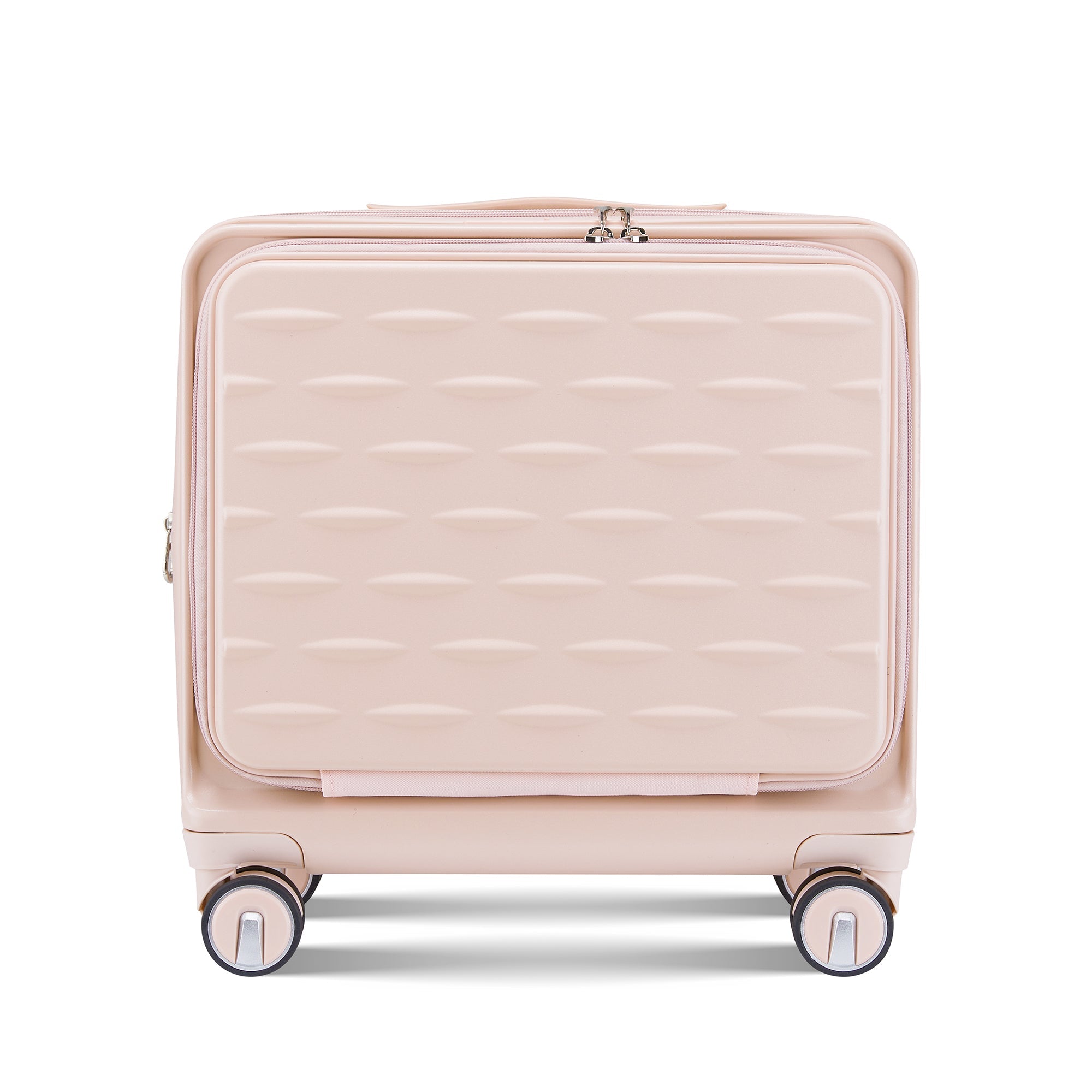Pink Carry On Luggage with Front Open Door and Laptop Interlayer