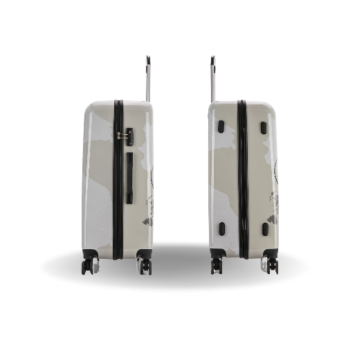 Two suitcases with a floral pattern on a white background