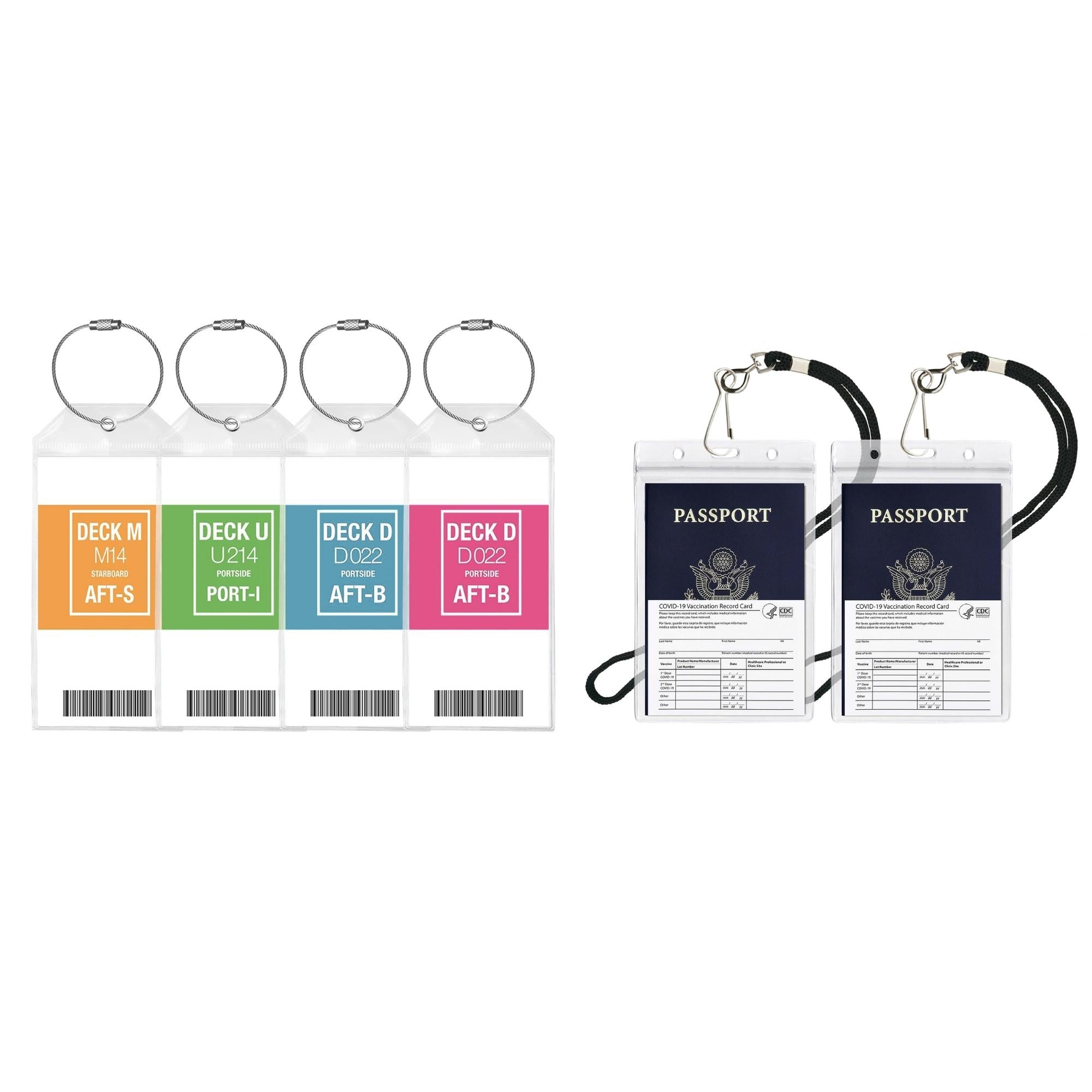 Cruise Luggage Tag Holder Zip Seal & Steel Loops