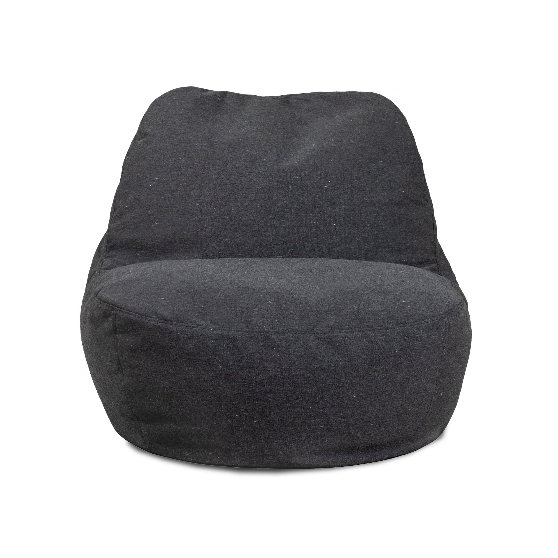 Dark gray bean bag chair on a white background