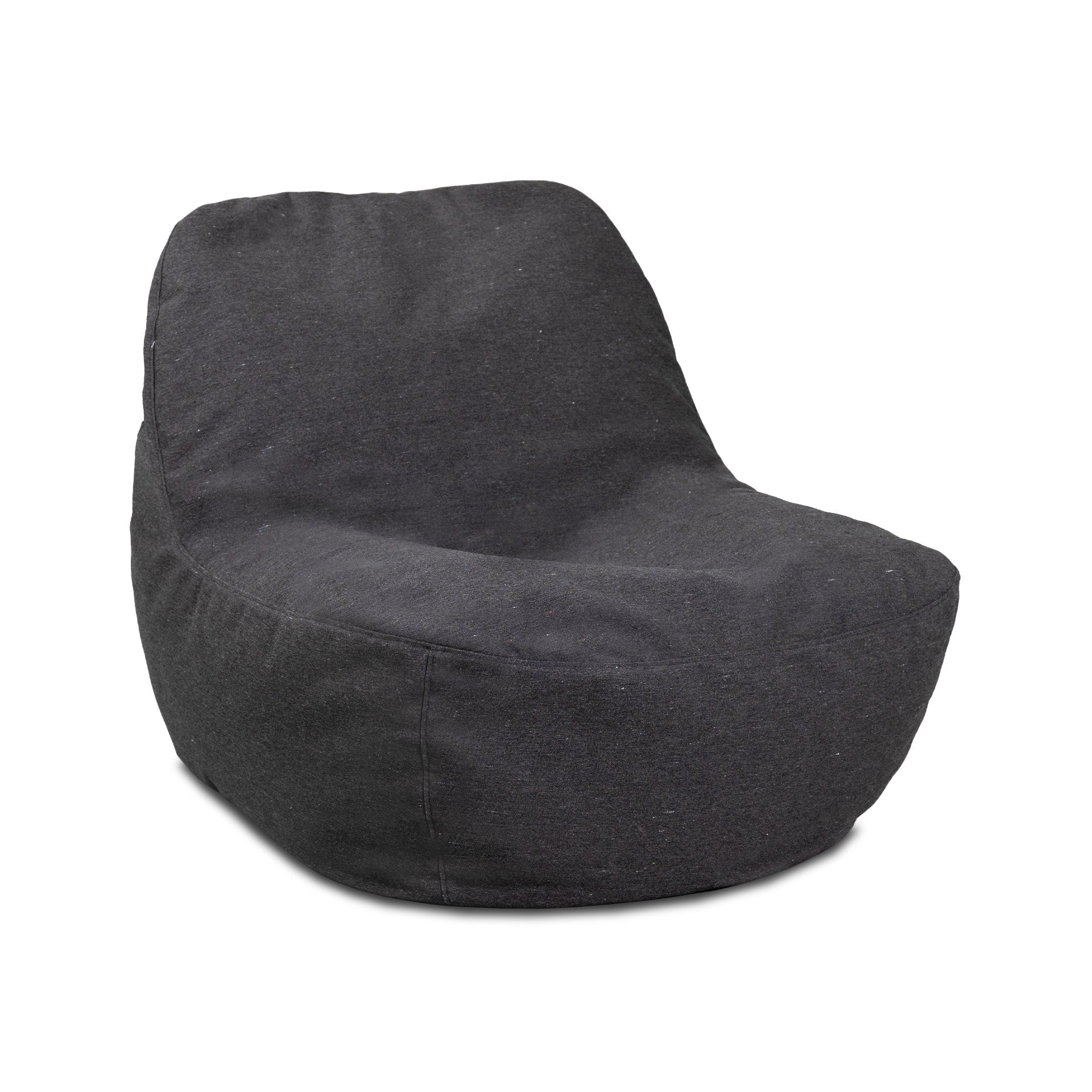 Dark gray bean bag chair on a white background