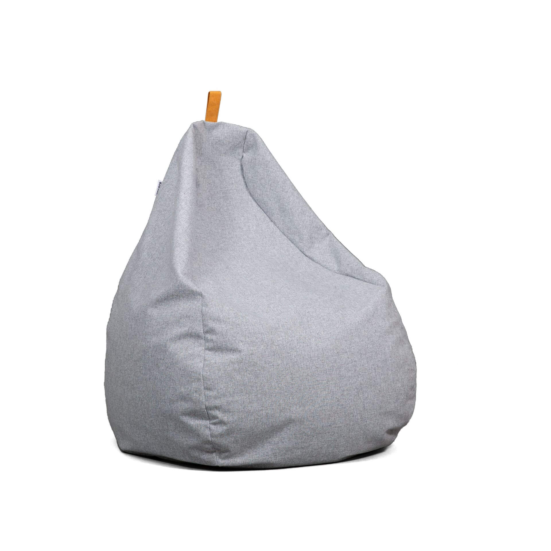 Gray bean bag chair on a white background