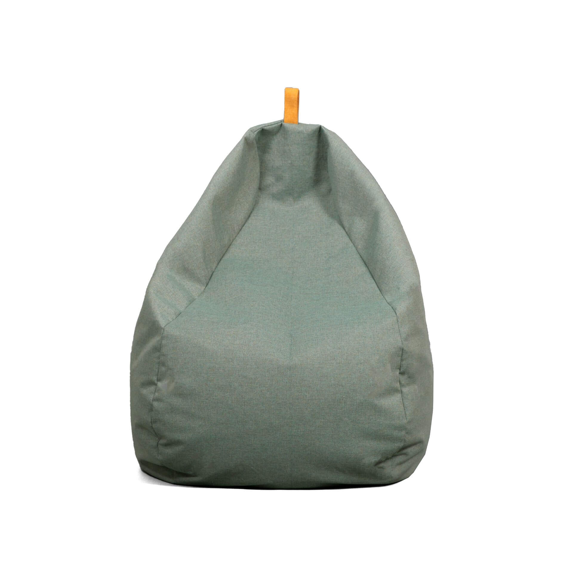 Green bean bag chair on a white background