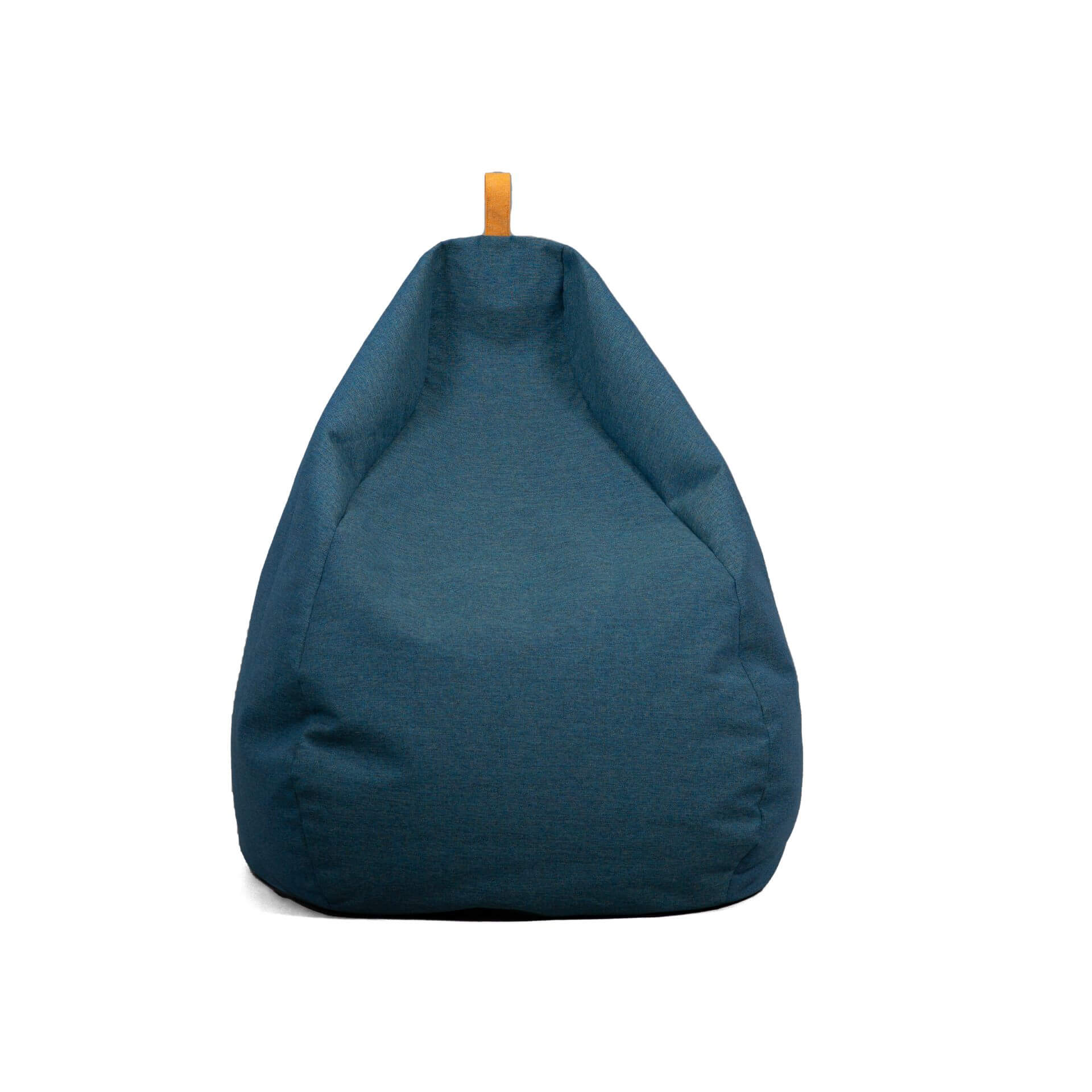 Blue bean bag chair on a white background