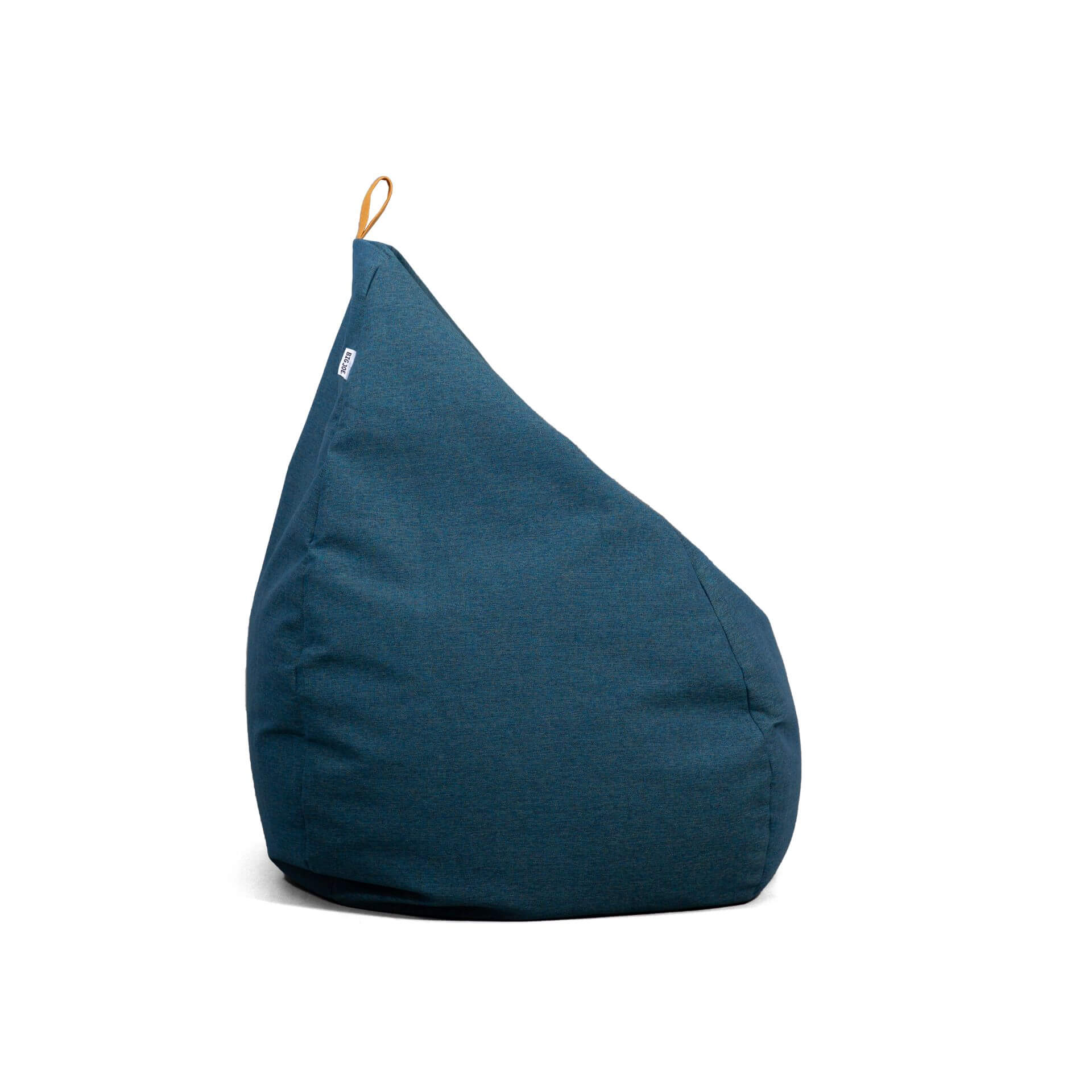 Blue bean bag chair on a white background