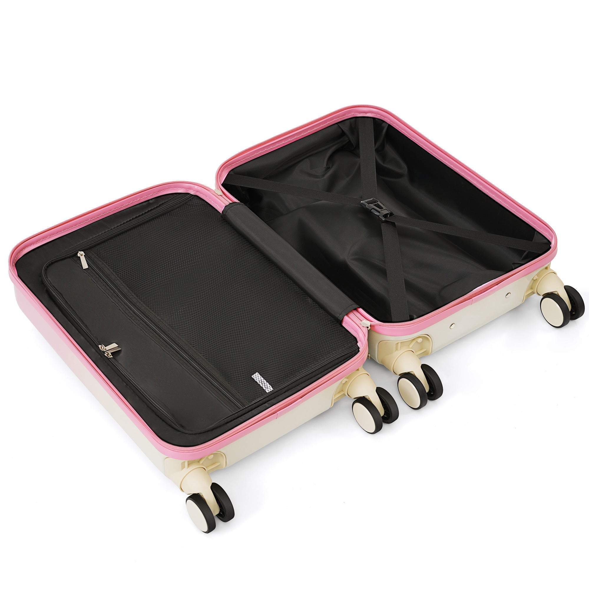 Three Piece Pink Luggage Set with USB Port