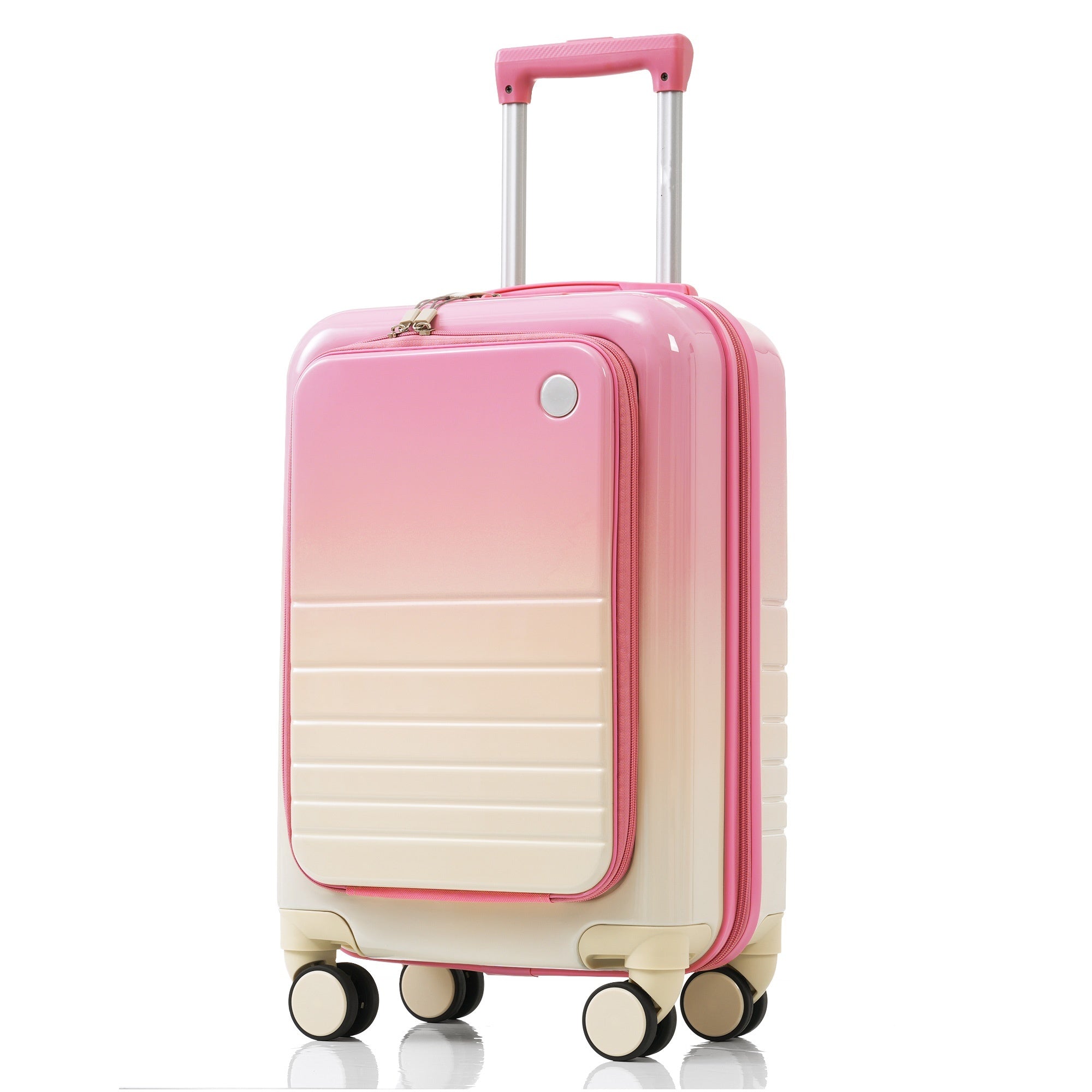 Three Piece Pink Luggage Set with USB Port