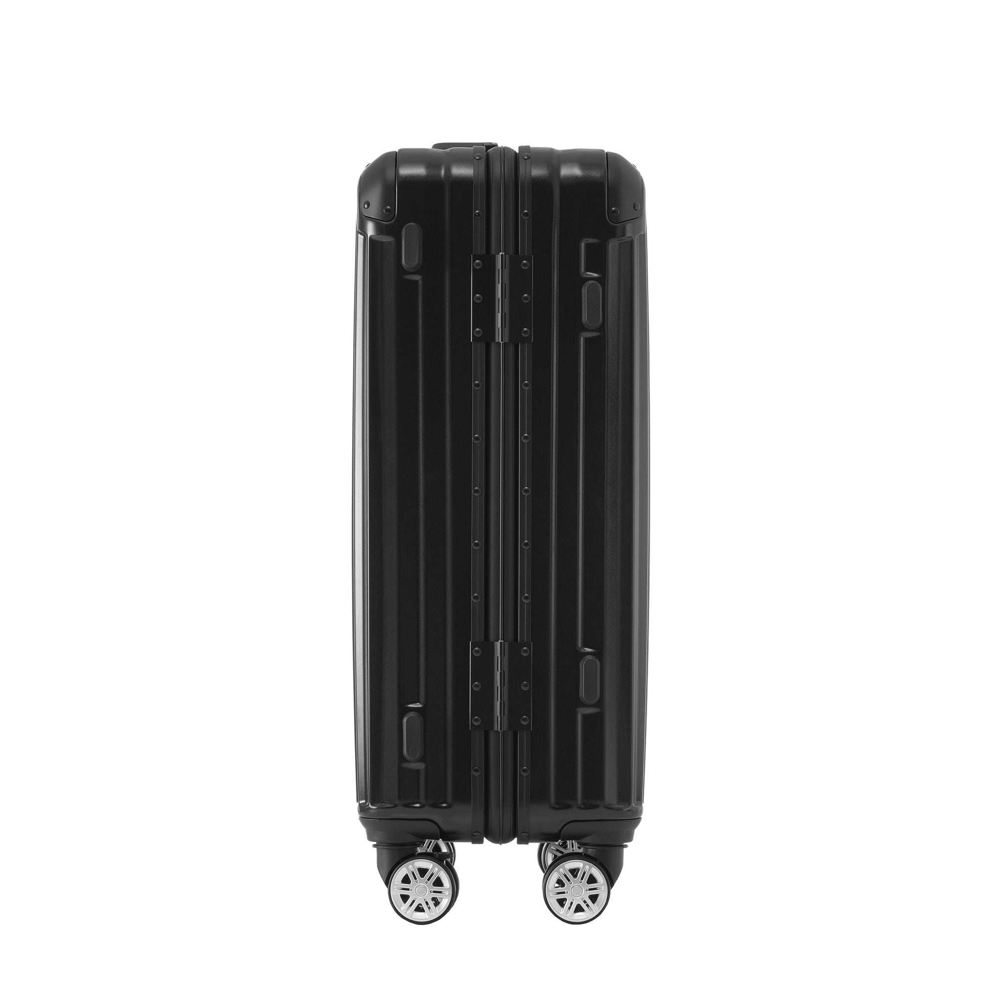 Black Aluminum Frame Luggage with USB Port Carry-On