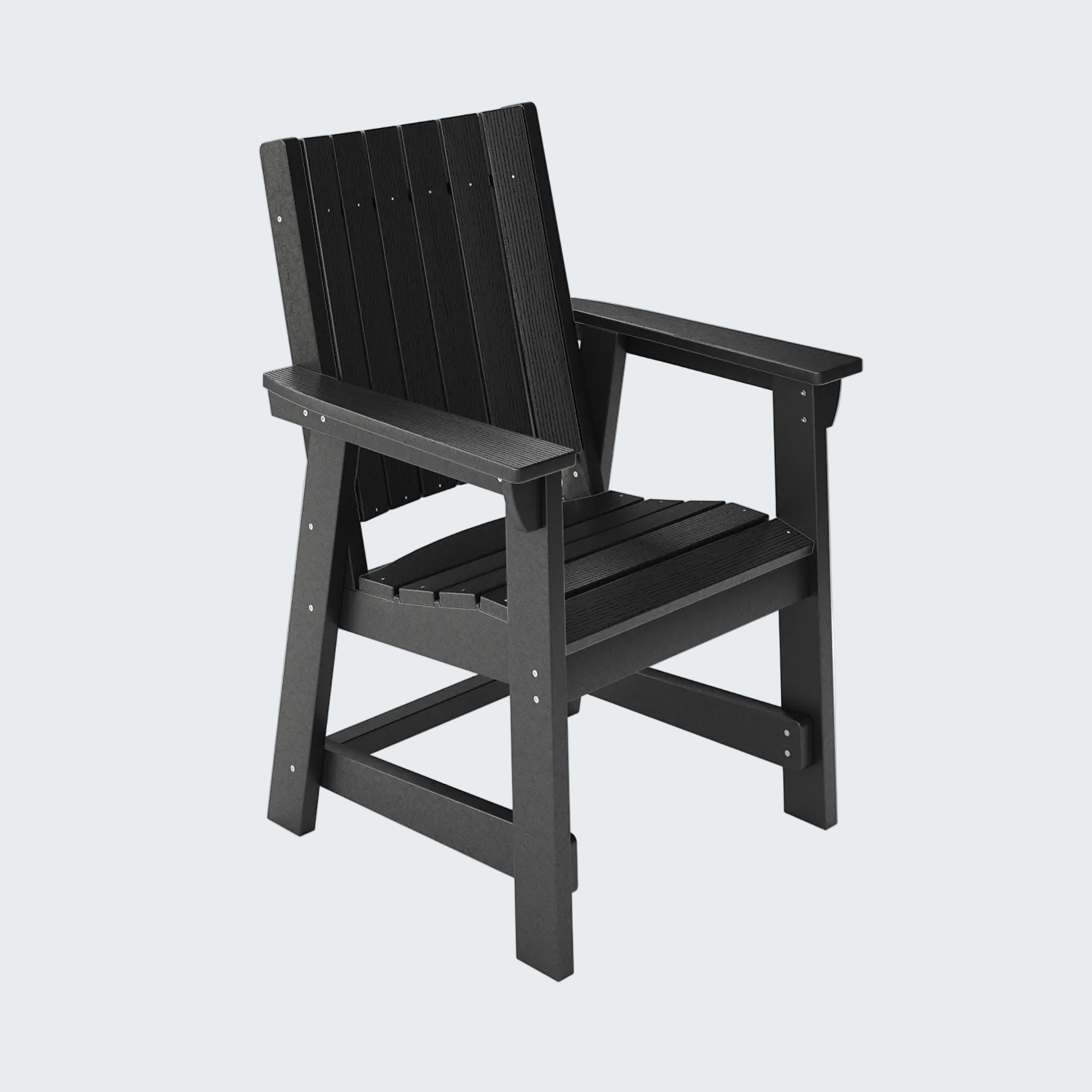 Black outdoor chair on a white background