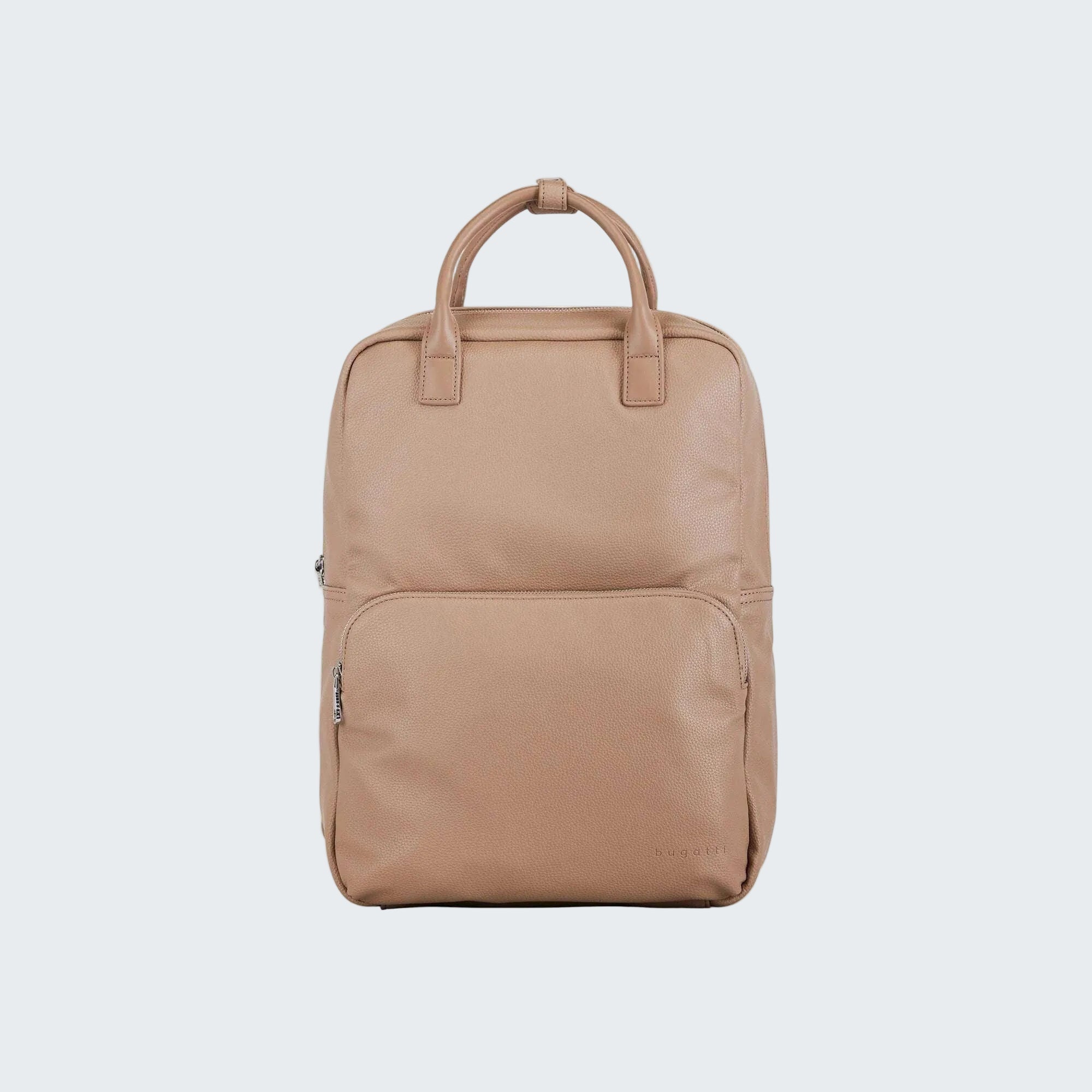 Beige backpack on a white background