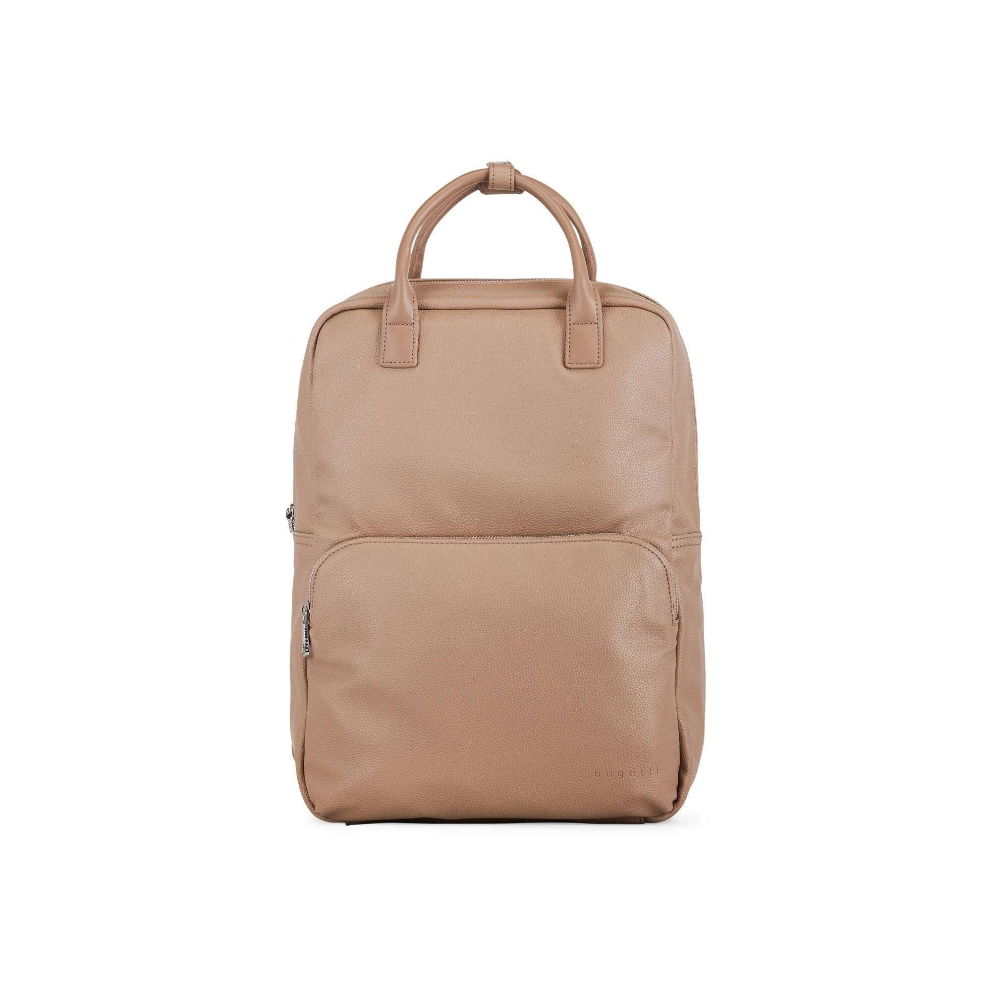 Beige backpack on a white background