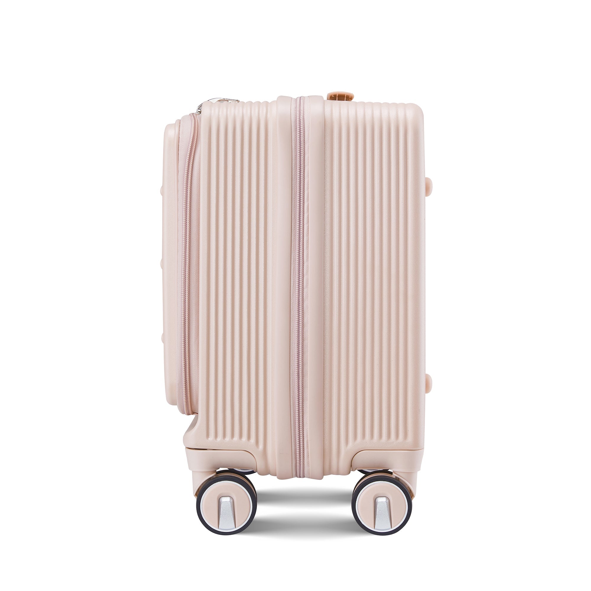 Pink Carry On Luggage with Front Open Door and Laptop Interlayer