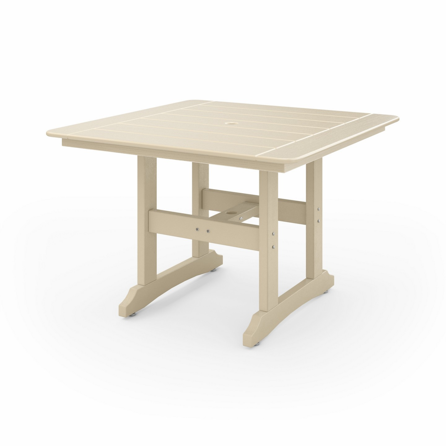 Beige outdoor table on a white background