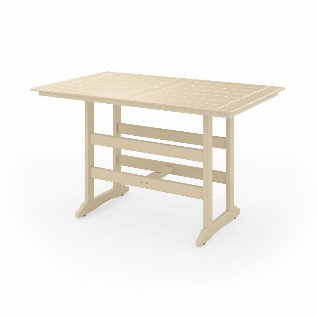 Beige wooden table on a white background
