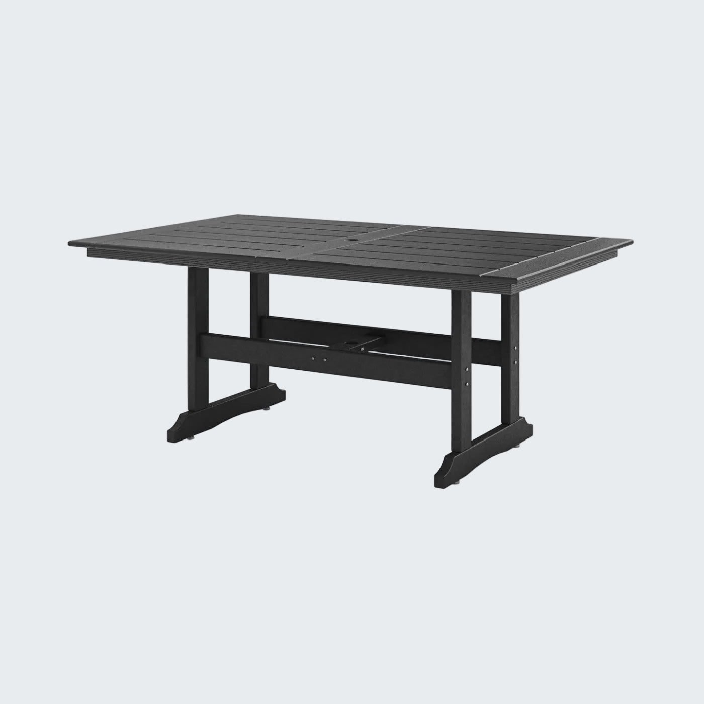 Black outdoor table on a white background