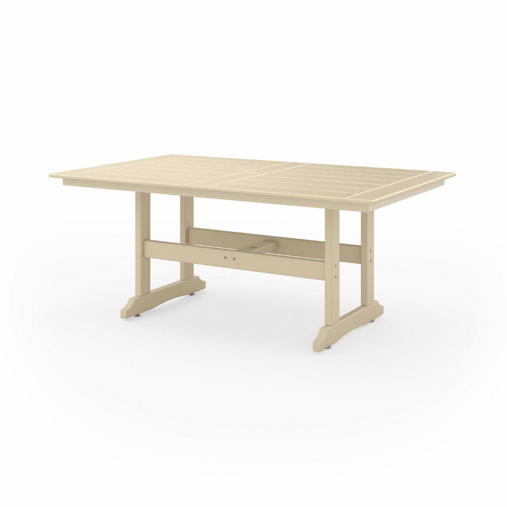 Beige wooden table on a white background