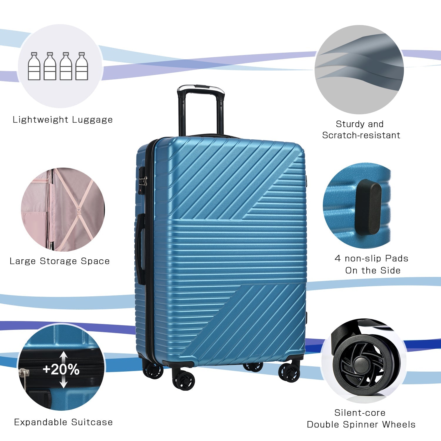 Three Piece Double Spinner with TSA Lock 