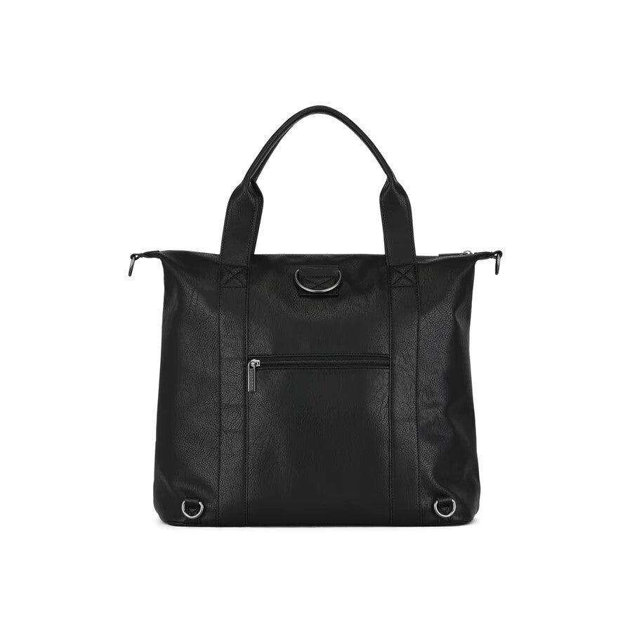Black tote bag on a white background