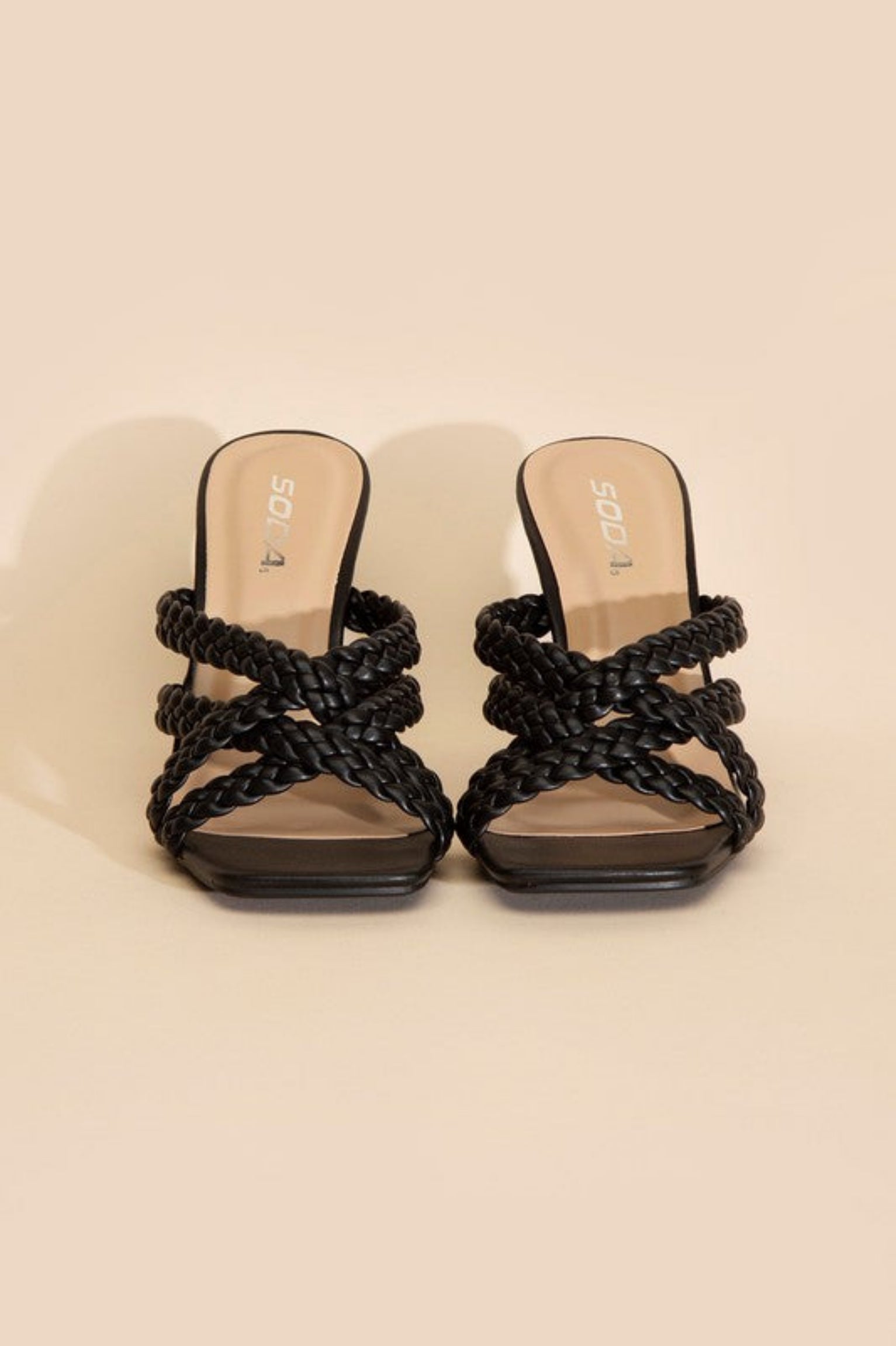 Kellans-S Double Cross Braided Heels