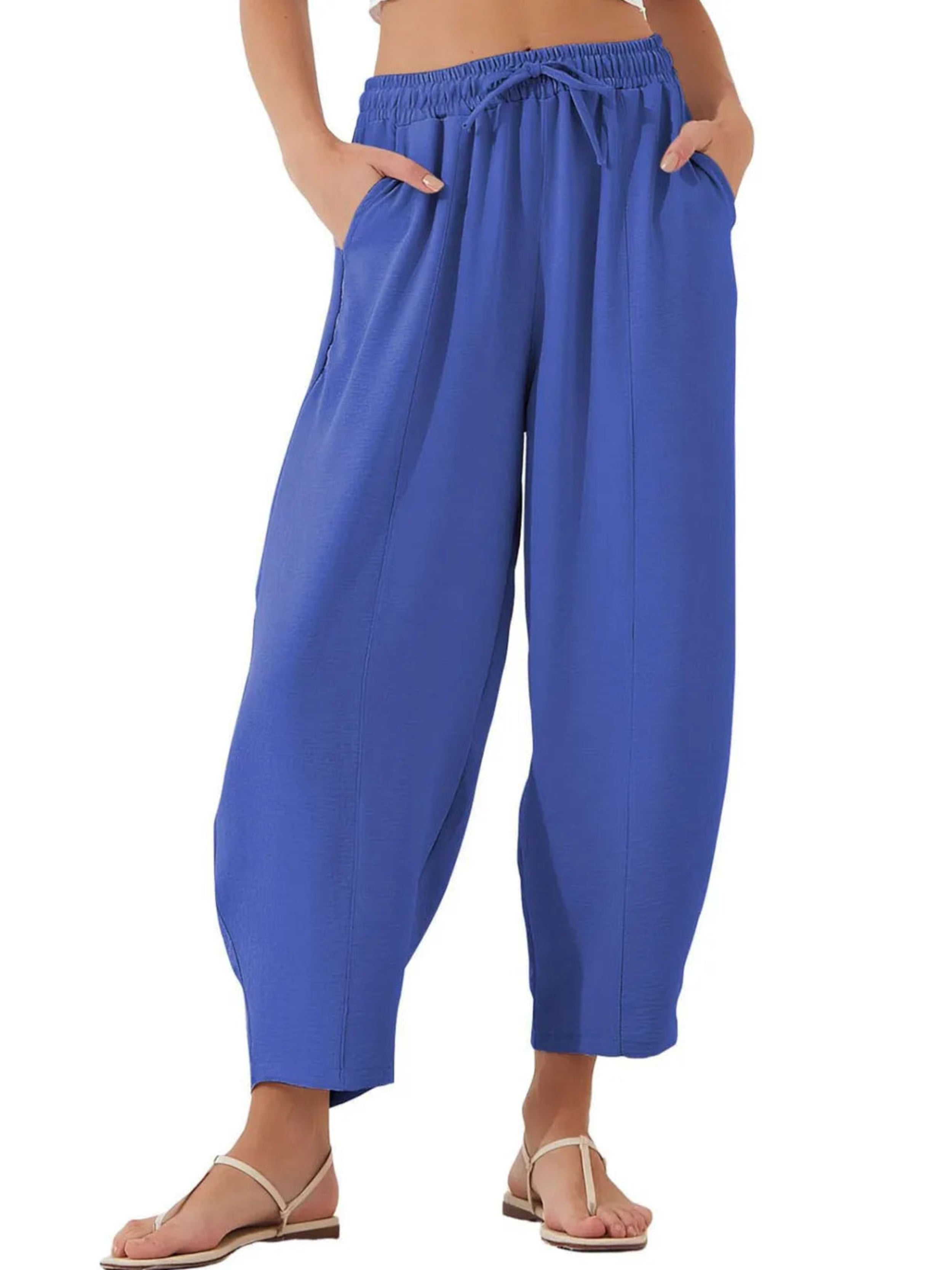 Full Size Drawstring Cropped Jogger Pants