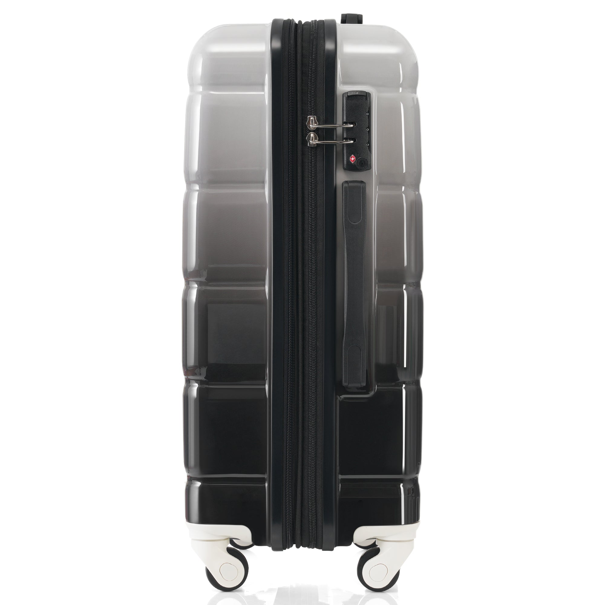 Black Airline Certified Carry-on Luggage with Cup Holder with Hard Shell Luggage with Spinner