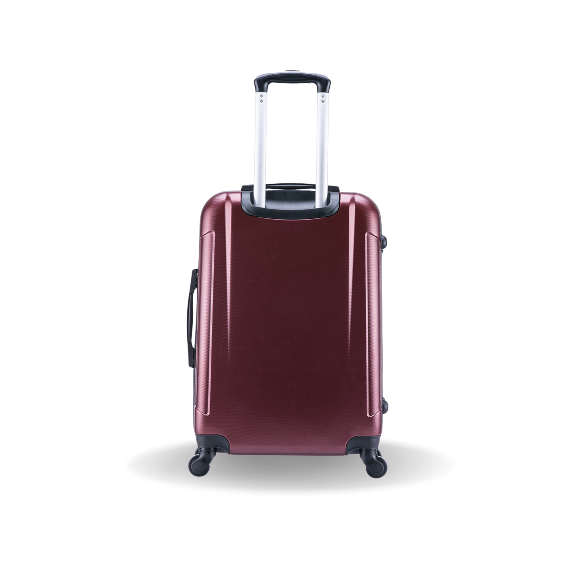 Red suitcase with a white background