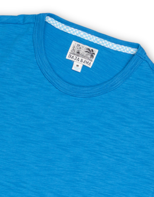 Solid Blue Slub Pima Tee