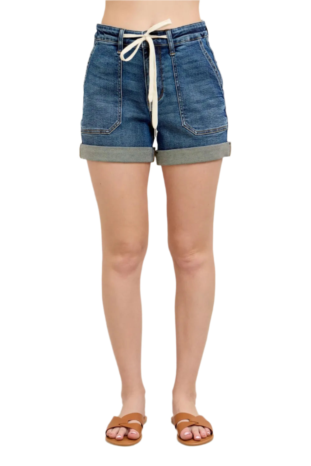 Judy Blue Full Size High Rise Cuff Denim Shorts Plus Size