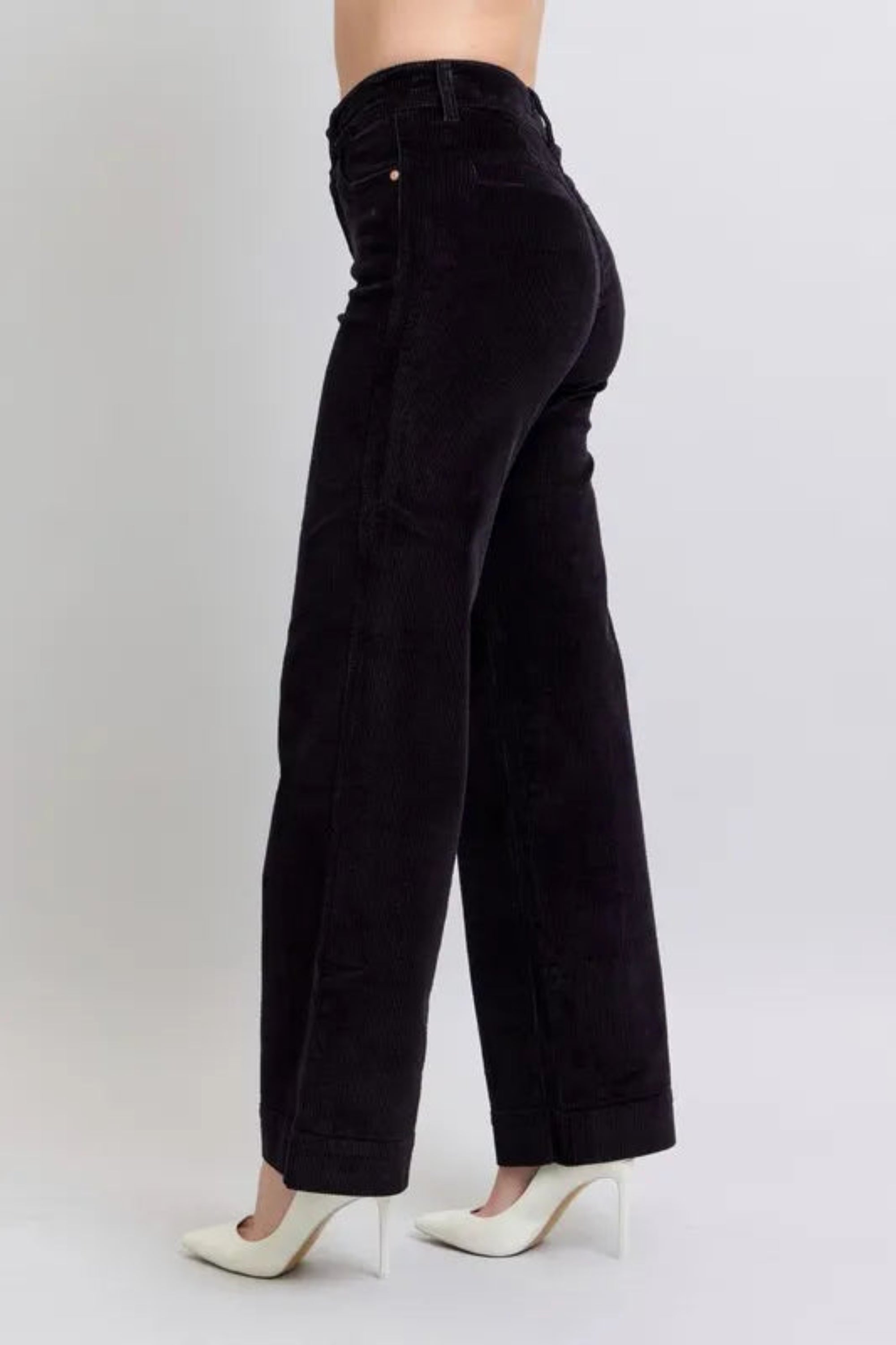 Judy Blue Full Size High Waist Corduroy Trouser Wide Plus Size