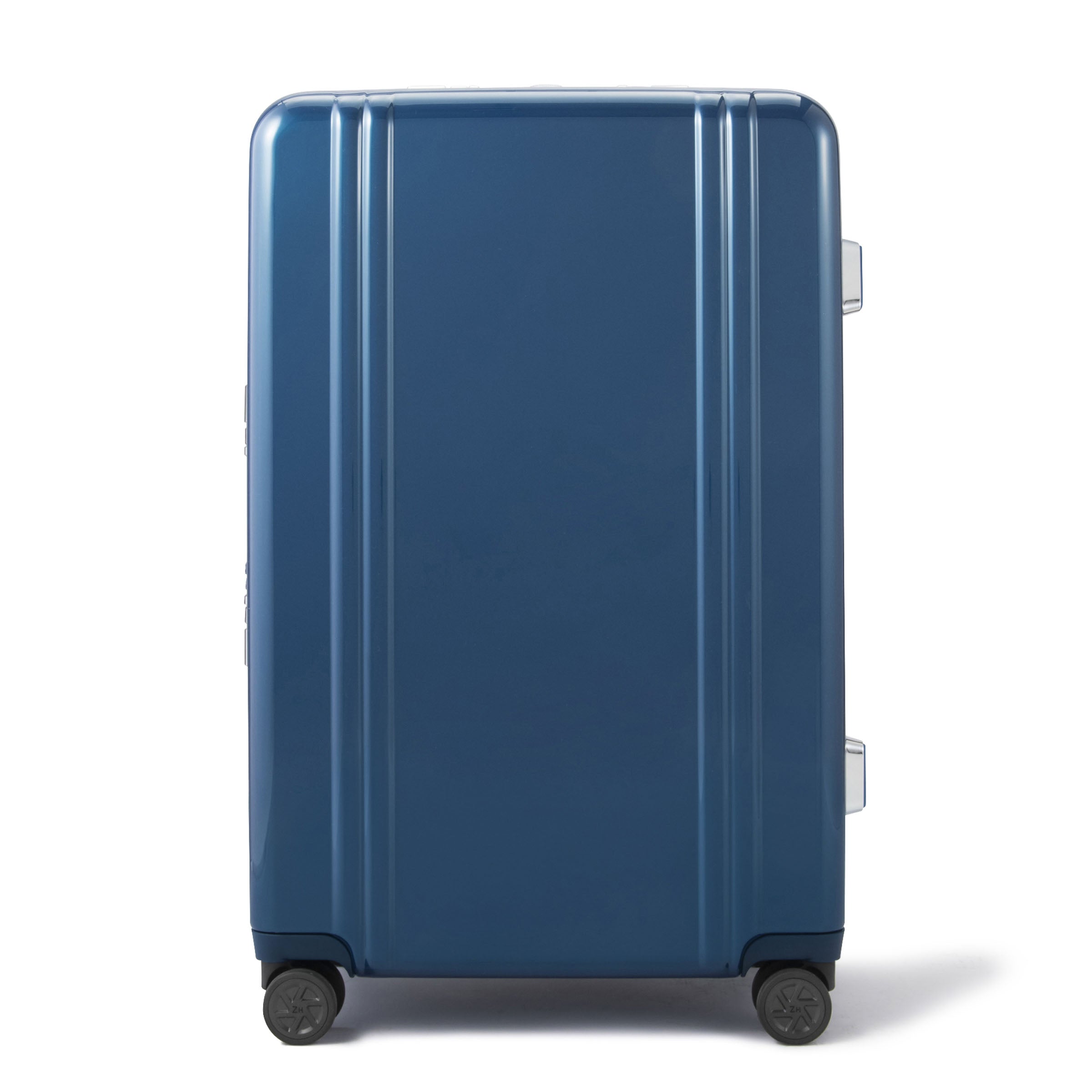 Blue suitcase on a white background
