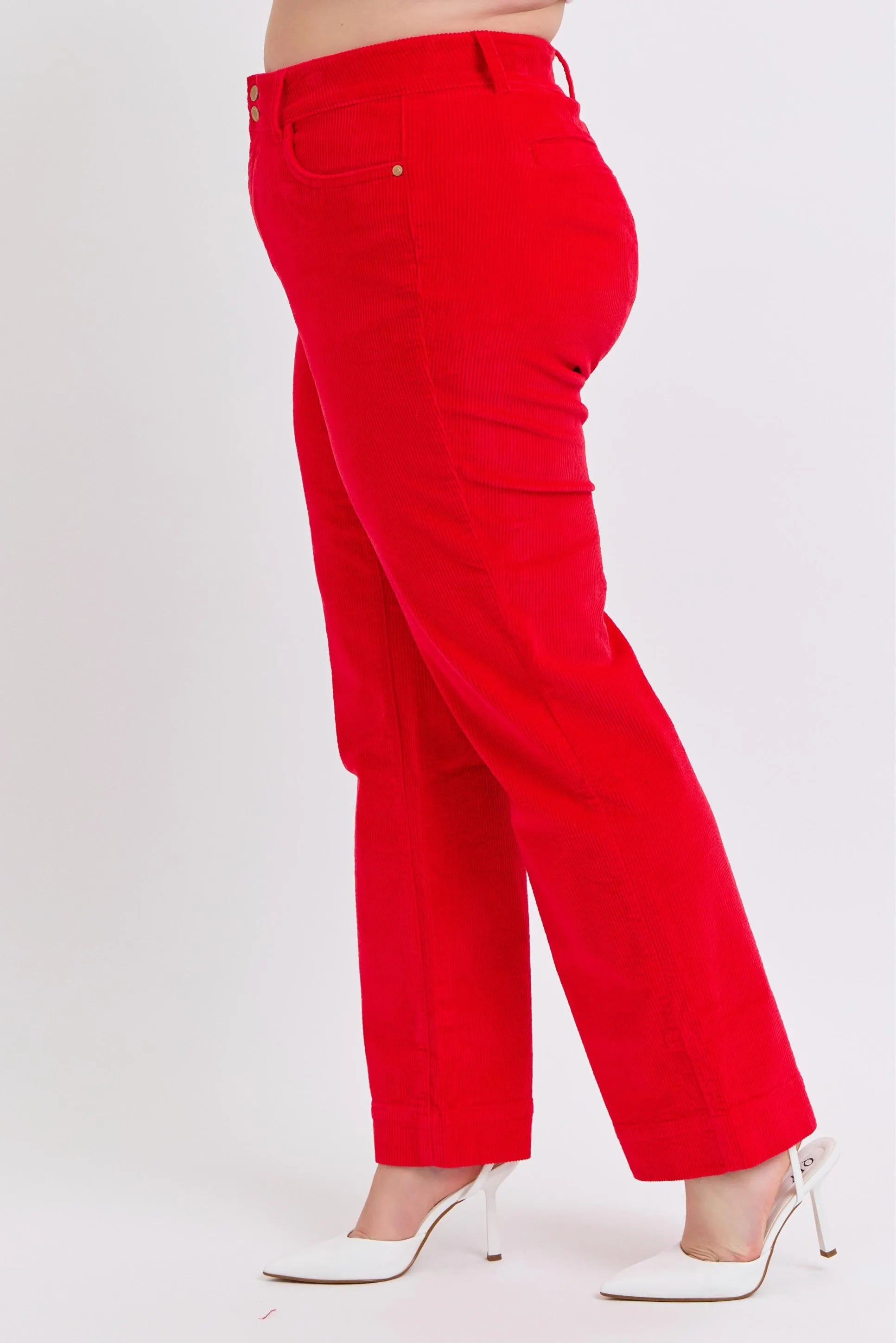 Judy Blue Plus Size High Waist Corduroy Trouser Wide