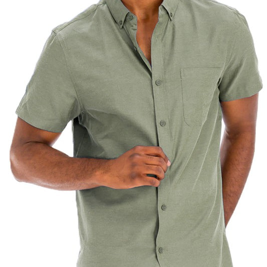 Weiv Men&#39;s Casual Short Sleeve Solid Shirts - Sun of the Beach Boutique