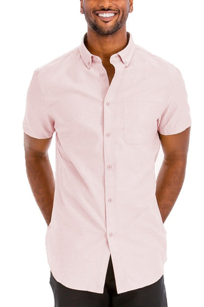 Weiv Men's Casual Short Sleeve Solid Shirts - Sun of the Beach Boutique